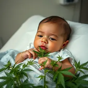 Bebê internado ingestão maconha